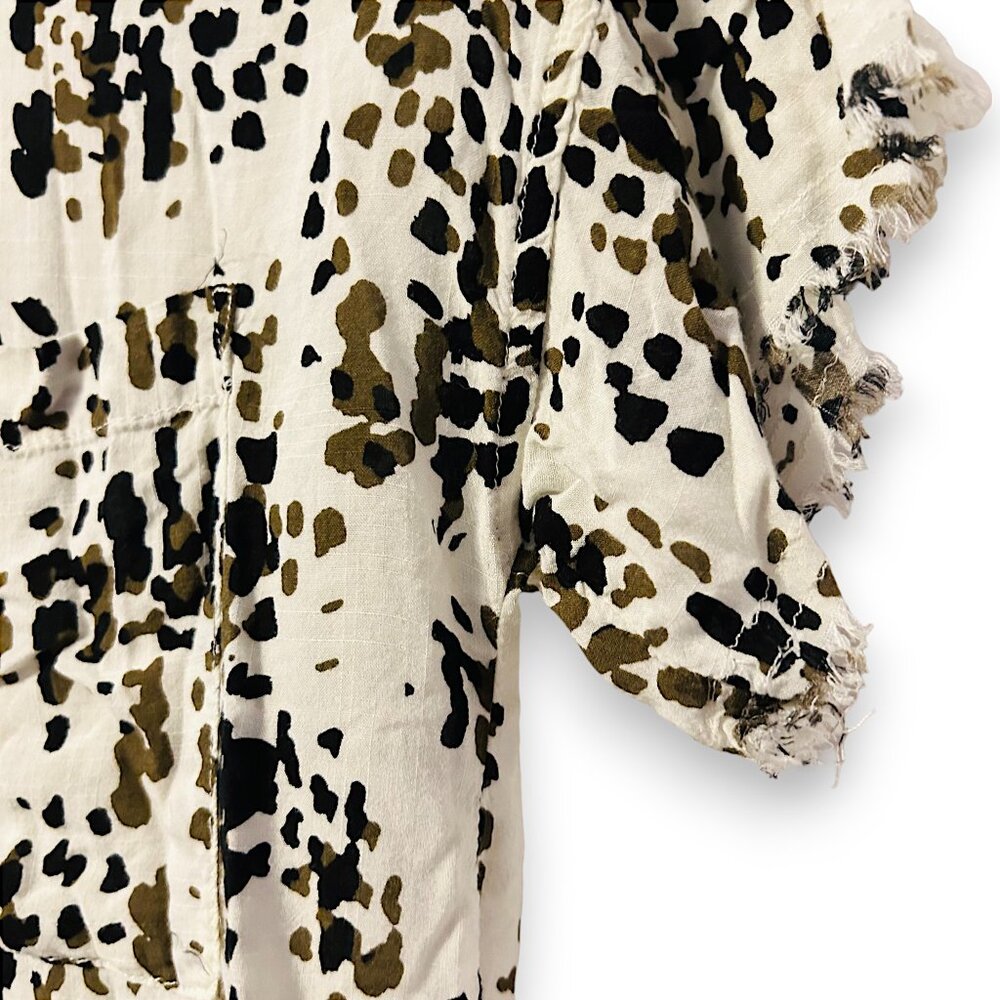 For The Republic Cropped Camo Short Sleeve Button-Up - Picture 7 of 9